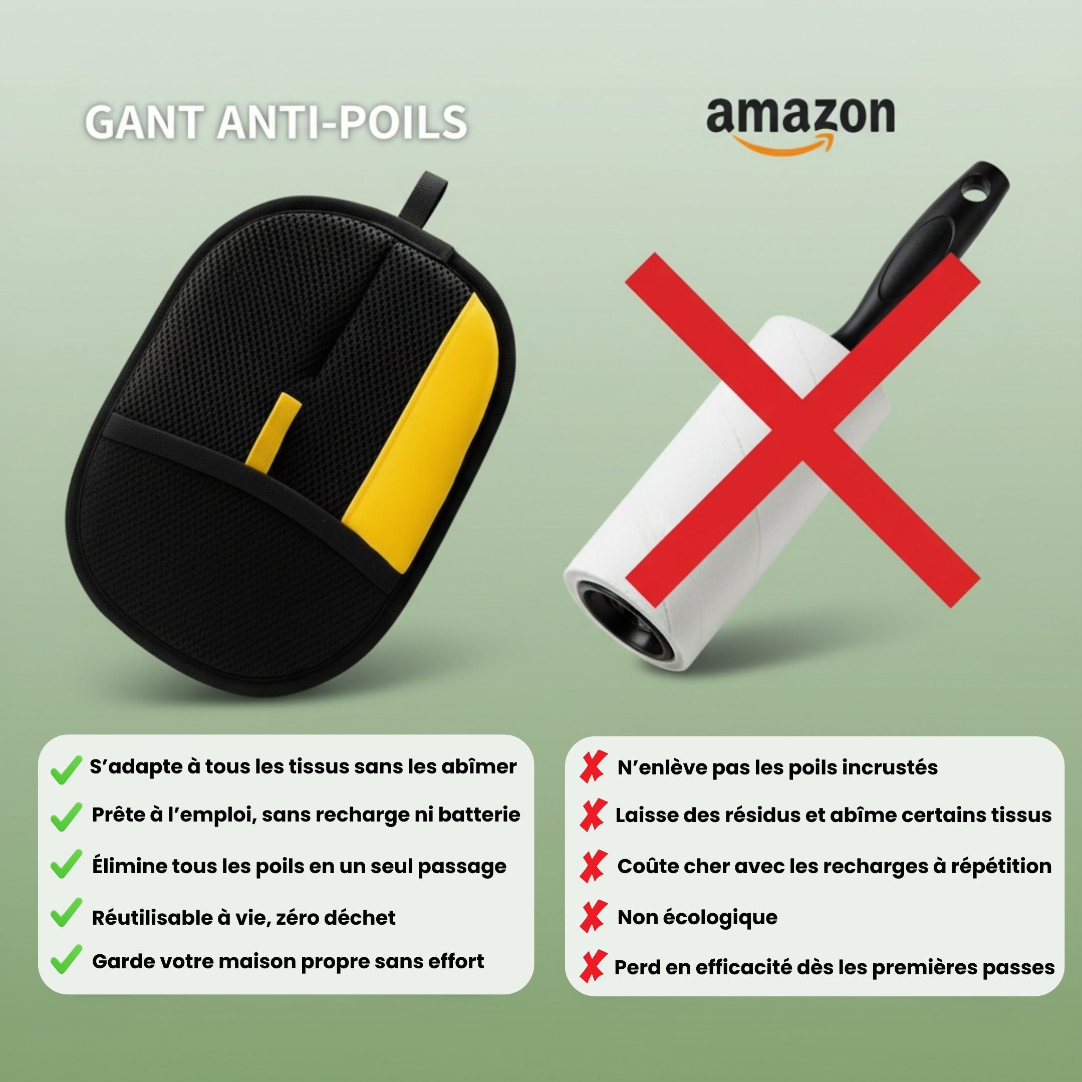 Lunaï — Gant Anti-Poils V2 • Nouvelle Génération, Efficacité Boostée