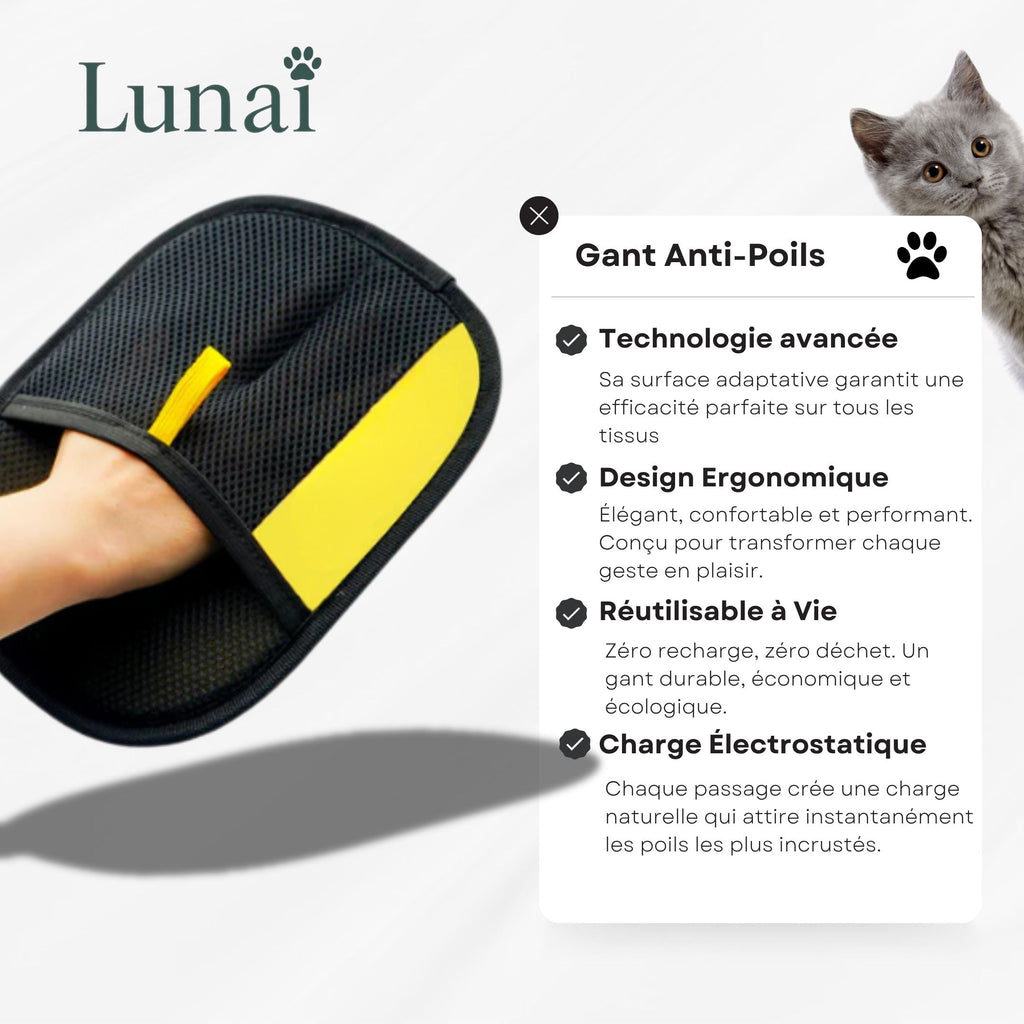 Lunaï — Gant Anti-Poils V2 • Nouvelle Génération, Efficacité Boostée